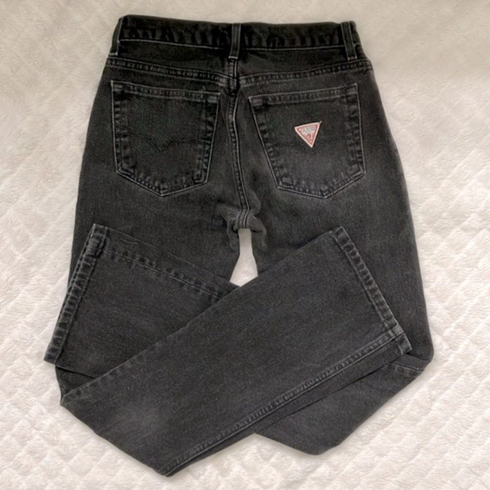 Vintage Y2K Guess Jeans Flared Leg Black Size 23
